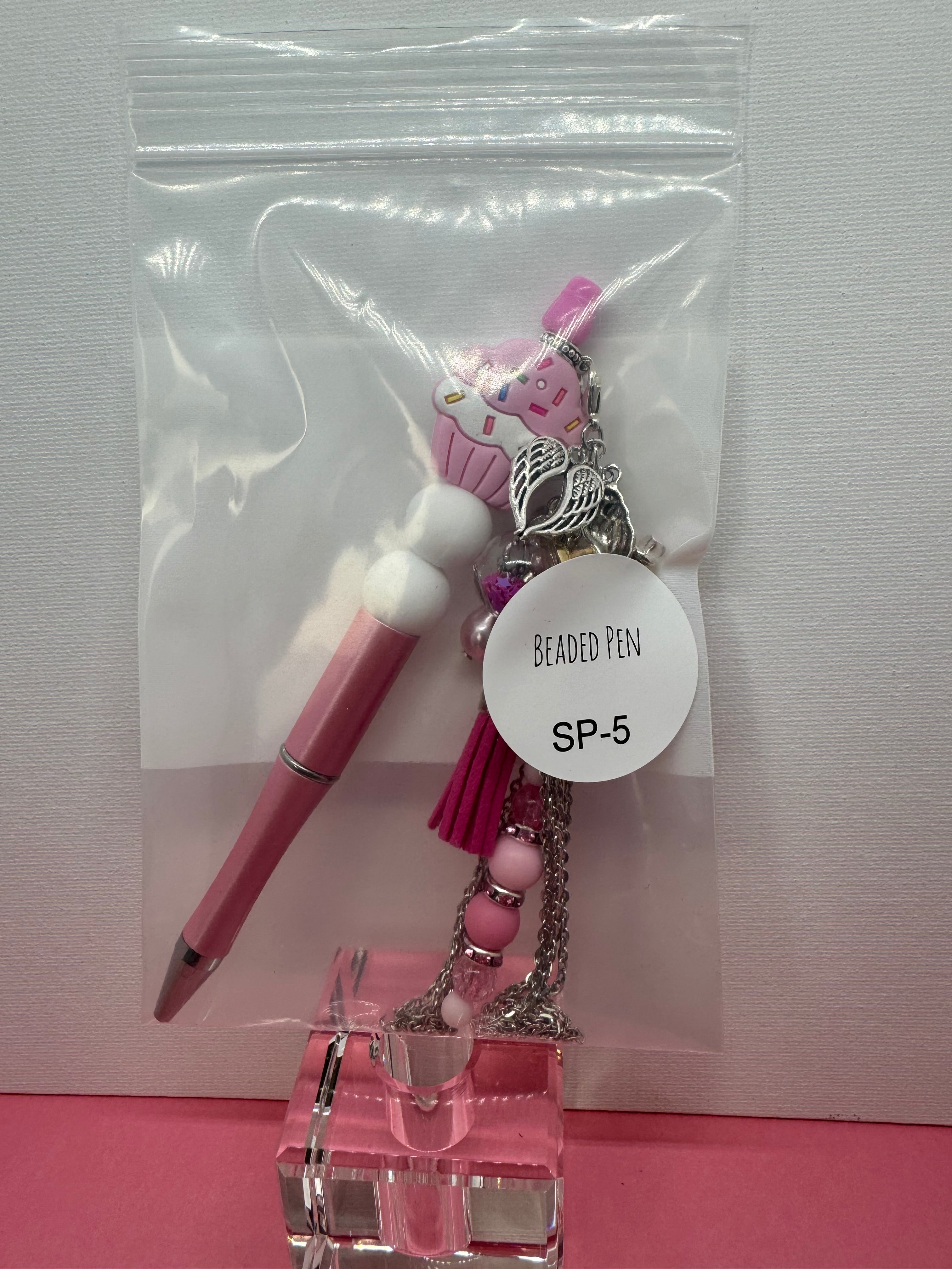 Beaded Pen with Dangles - Catalog No. SP-5