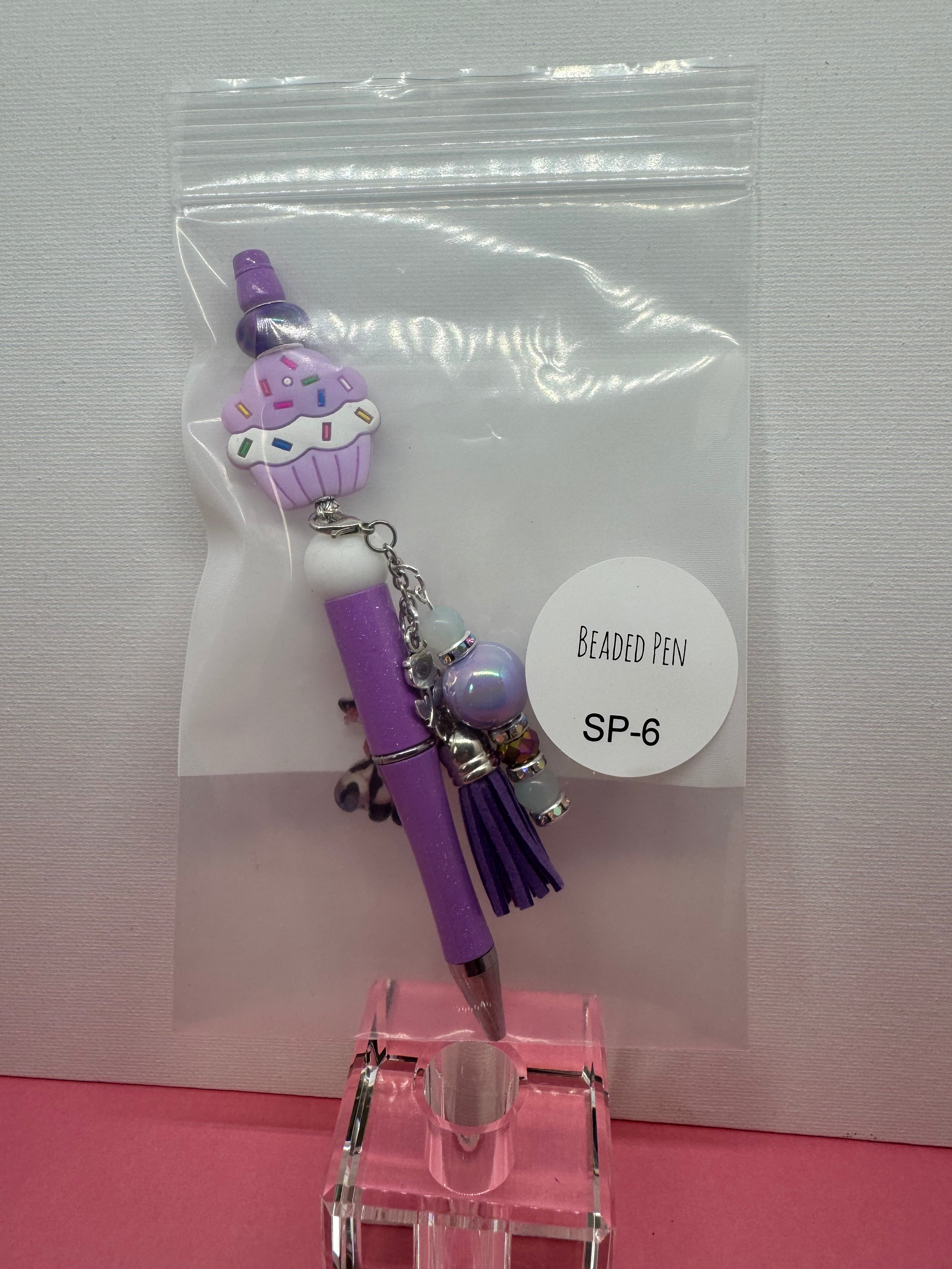 Beaded Pen with Dangles - Catalog No. SP-6