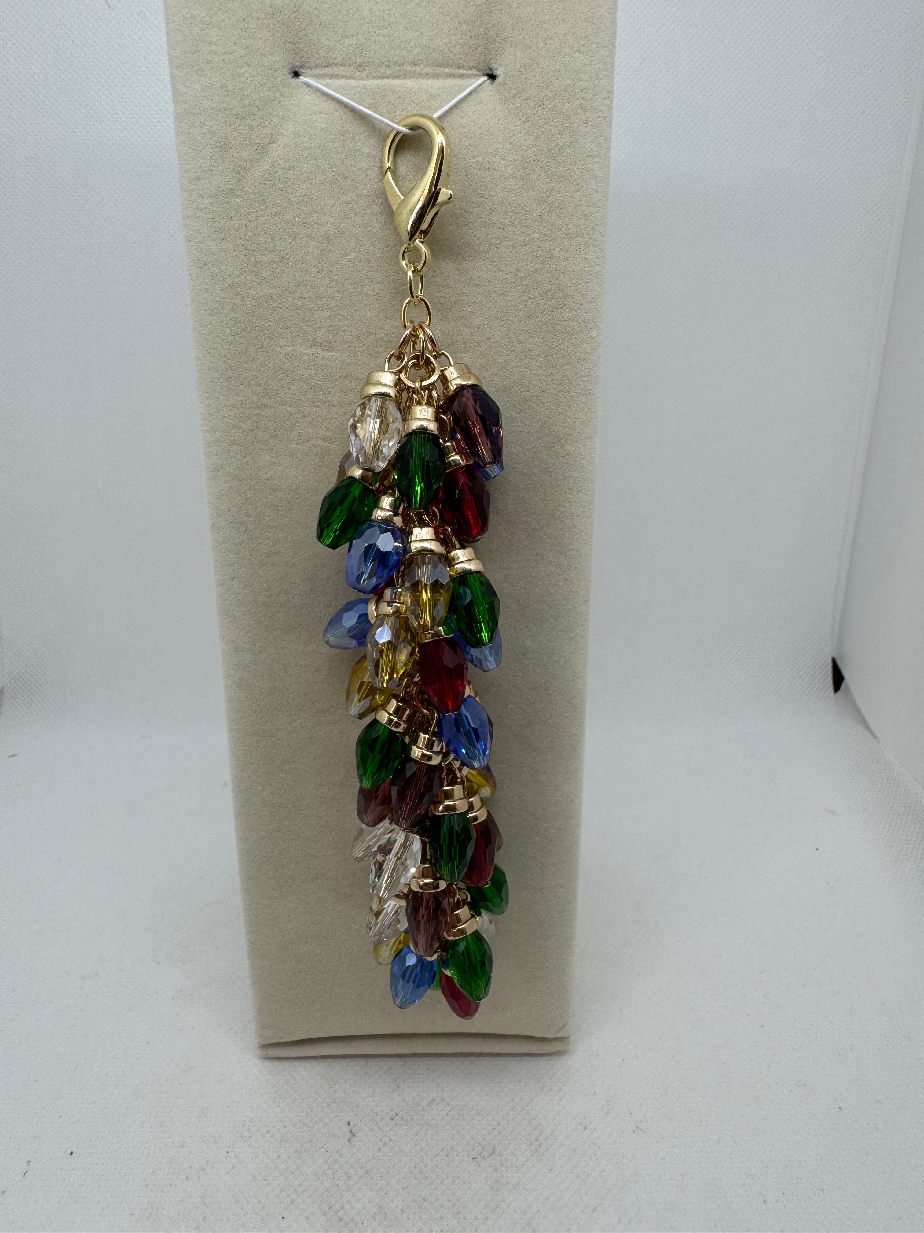 Purse Dangle for Christmas with Glass Bulb Beads  Catalog No. PN-102