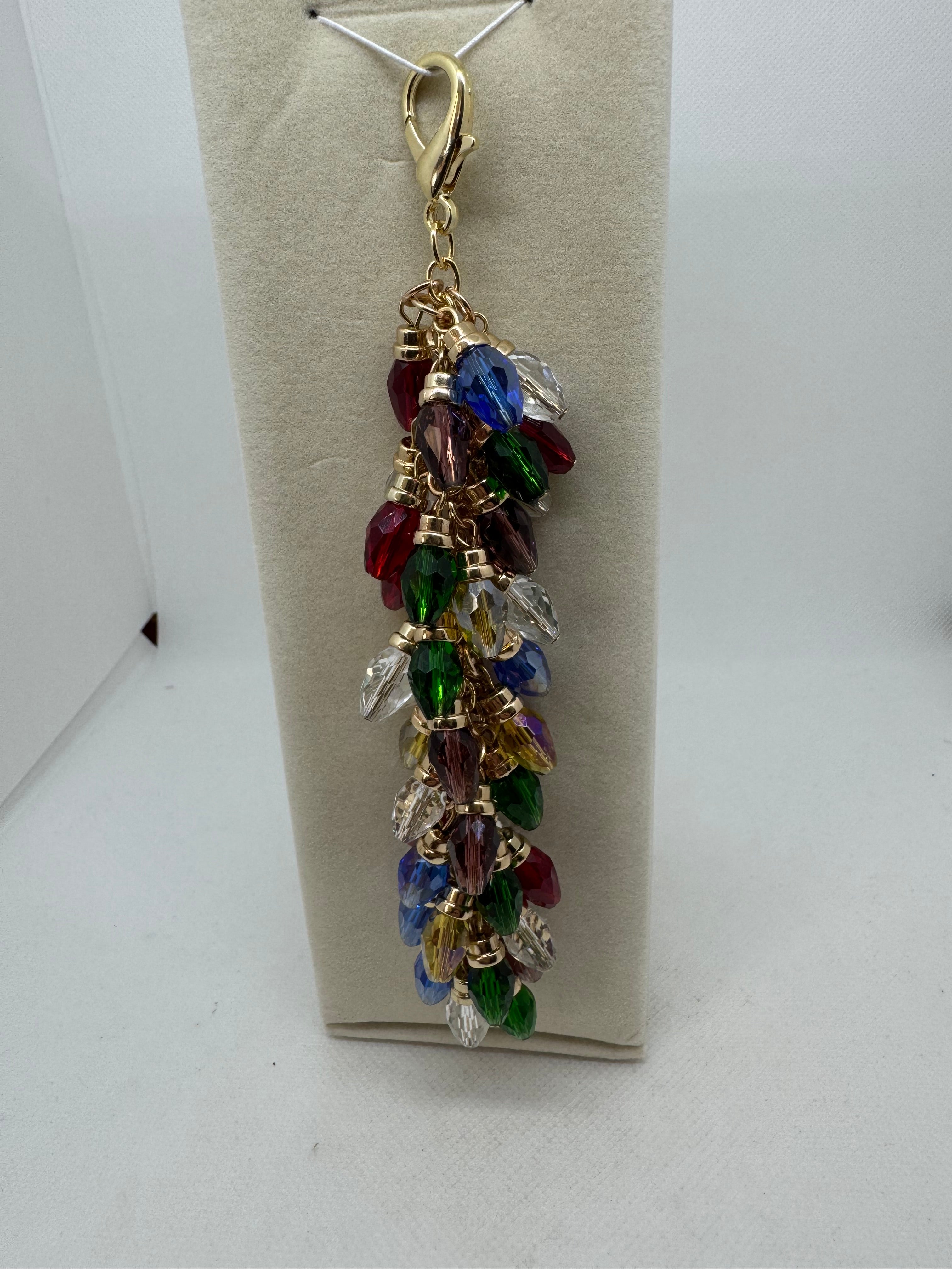 Purse Dangle for Christmas with Glass Bulb Beads  Catalog No. PN-103