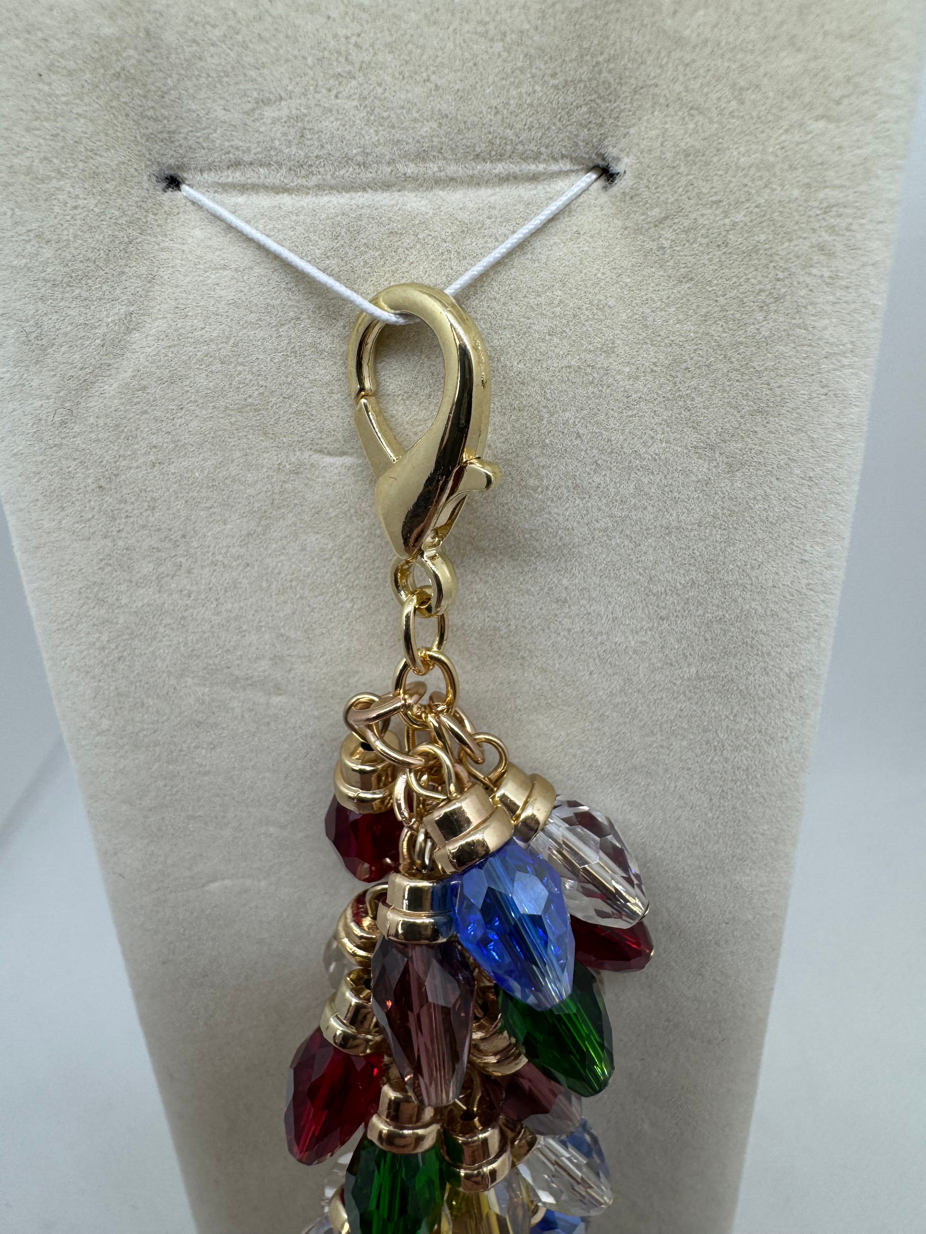 Purse Dangle for Christmas with Glass Bulb Beads  Catalog No. PN-103