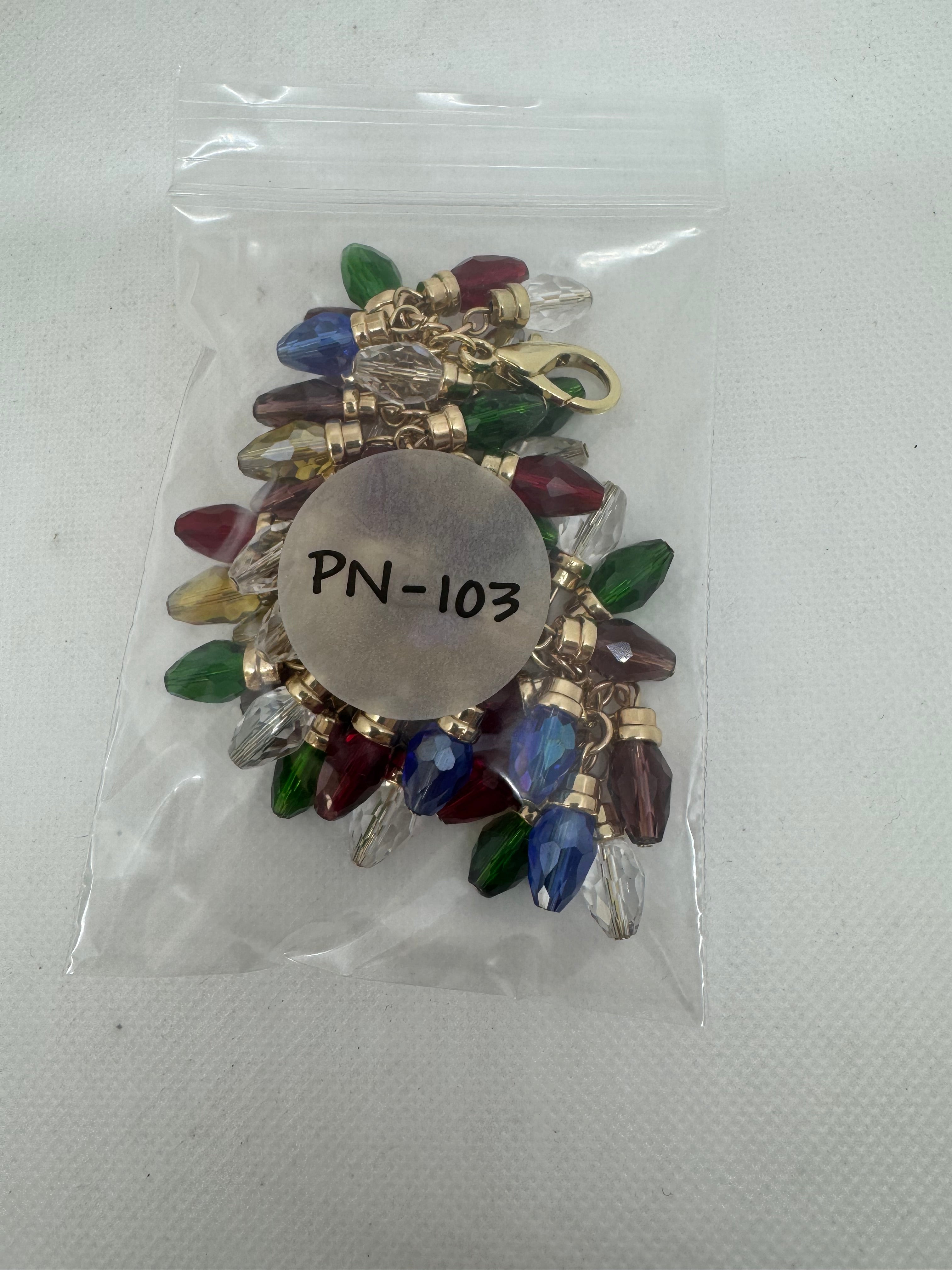 Purse Dangle for Christmas with Glass Bulb Beads  Catalog No. PN-103